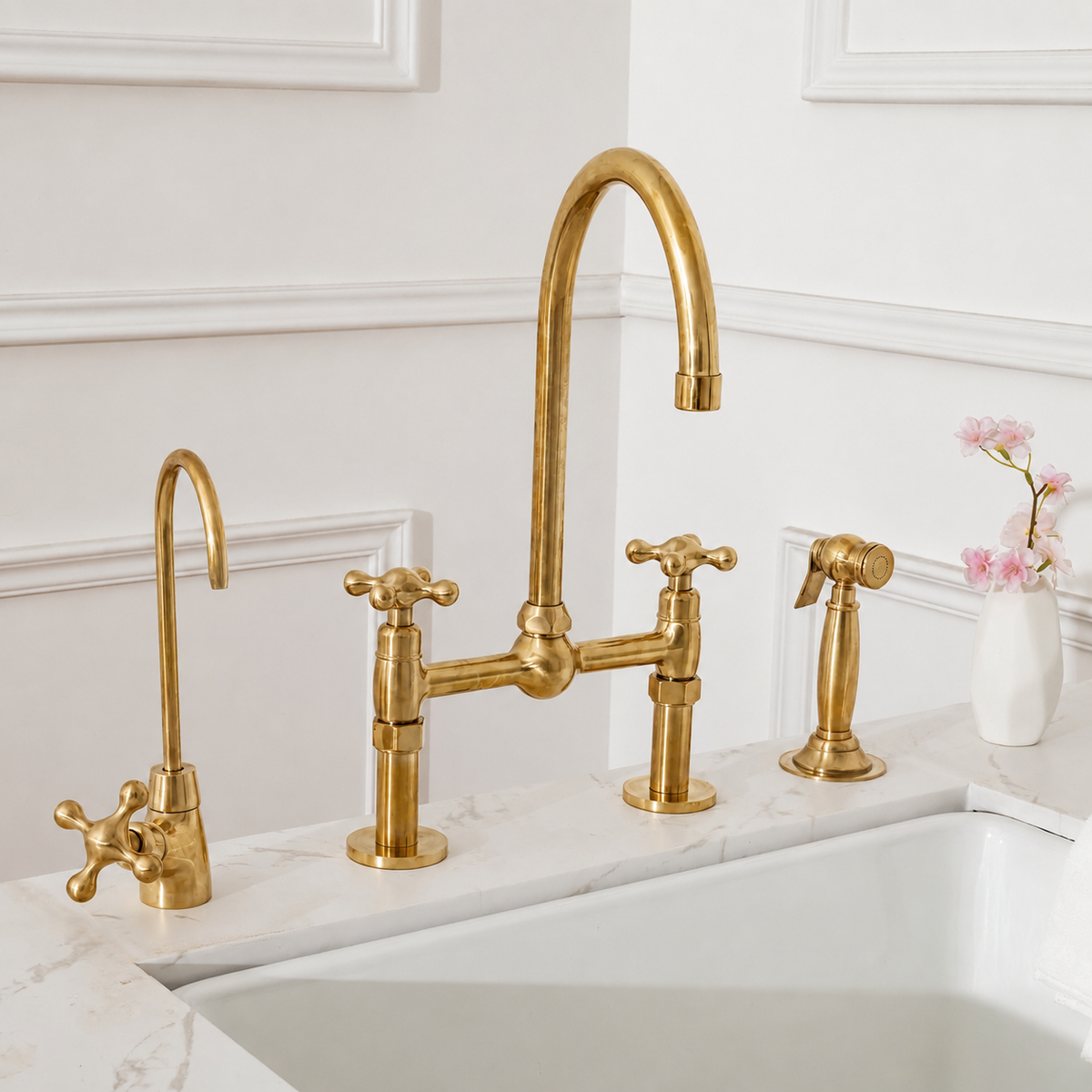 Unlacquered Brass Dublin Bridge Faucet